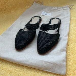 NBW Emerson Fry Black Mules with Minimalist Design